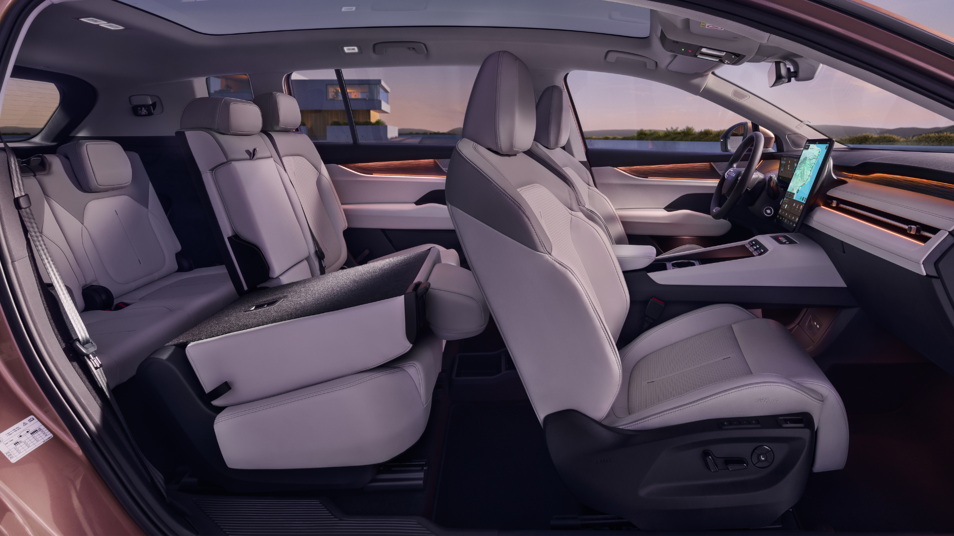 Access to the third row of seats in the Peaq is easy thanks to the ability to slide and fold down the second-row seats